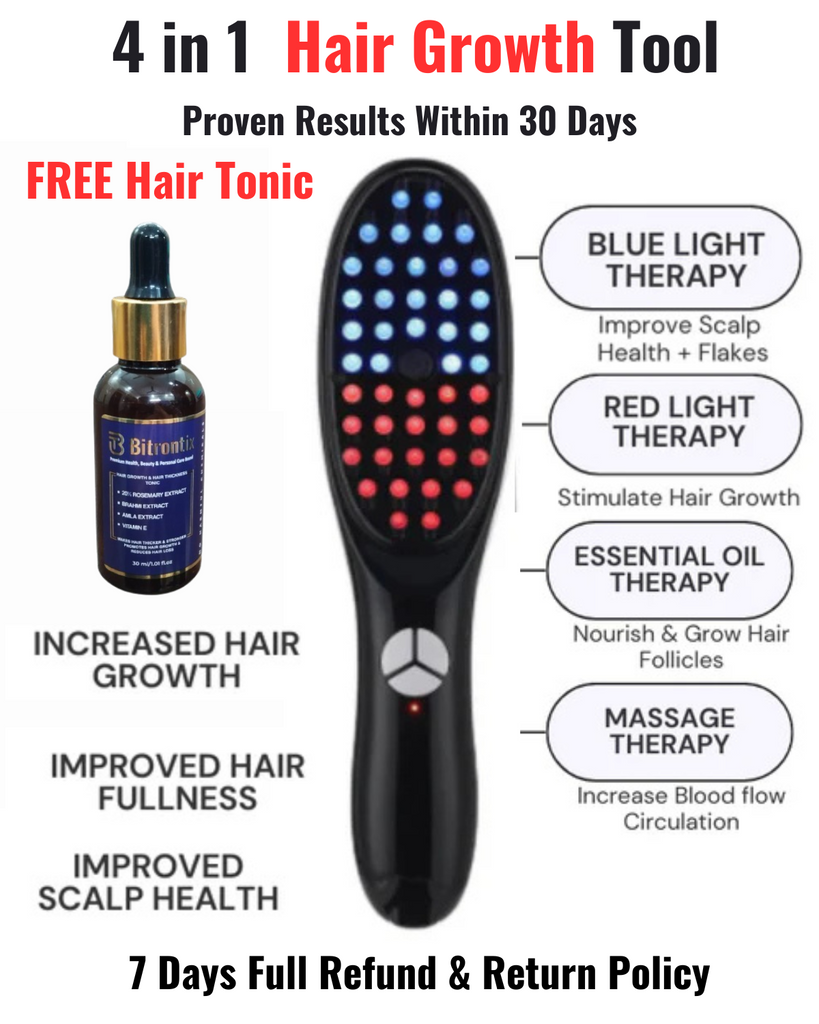 Bitrontix 4 in 1 Hair Growth & Hair Thickness Tool with Free Hair Tonic