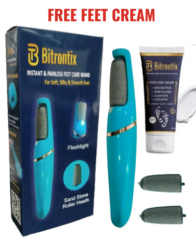 BITRONTIX™️  INSTANT & PAINLESS FEET CARE WAND WITH FREE FEET CREAM (RECHARGEABLE & WIRELESS) For Soft, Silky & Smooth Feet